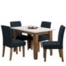 Conjunto de Mesa Sala de Jantar Miami com 4 Cadeiras Trieste Suede 1,20m Cedro/off White/chumbo - 2