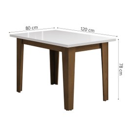 Conjunto de Mesa Sala de Jantar Miami com 4 Cadeiras Trieste Suede 1,20m Cedro/off White/chumbo - 3
