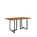 Ver imagem 5 de Conjunto 160x90cm Tampo em MDF com 2 Bancos Imperatriz Marrom/Preto/Nature