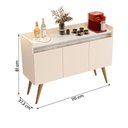 Ver imagem 4 de Aparador Buffet Gold Marmorizado 3 Portas Pés Madeira Maciça Off White/marmore Branco