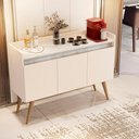 Ver imagem 2 de Aparador Buffet Gold Marmorizado 3 Portas Pés Madeira Maciça Off White/marmore Branco