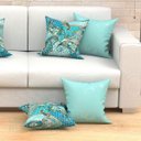 Ver imagem 2 de Kit Capas de Almofadas Decorativas Azul Tiffany Arabesco Composê 45cm x 45cm Com Zíper 4 Unidades