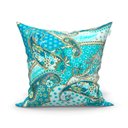 Ver imagem 5 de Kit Capas de Almofadas Decorativas Azul Tiffany Arabesco Composê 45cm x 45cm Com Zíper 4 Unidades