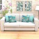 Ver imagem 1 de Kit Capas de Almofadas Decorativas Azul Tiffany Arabesco Composê 45cm x 45cm Com Zíper 4 Unidades
