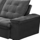 Ver imagem 5 de Sofá Retrátil Reclinável para Sala 3 Lugares 230cm Nijma F04 Veludo Cinza Escuro - Lyam Decor