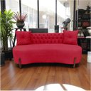 Ver mais imagens de Sofá 2 Lugares Orgânico Curvo Tókio 150cm Suede Vermelho