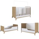 Ver imagem 3 de Berço 3 em 1 Certificado Inmetro e Cômoda 4 Gavetas Favo de Mel 030 Itapuã/Branco - Completa Móveis