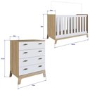 Ver imagem 6 de Berço 3 em 1 Certificado Inmetro e Cômoda 4 Gavetas Favo de Mel 030 Itapuã/Branco - Completa Móveis