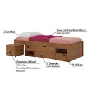 Ver imagem 4 de Cama de Solteiro Multifuncional Connecticut - Amêndoa