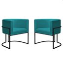 Ver imagem 1 de Kit 2 Poltronas Decorativa Nayara Base Ferro Preto Suede - Twdecora