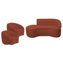Ver imagem 2 de Kit Divã Recamier Orgânico Marrocos 160cm Lado Esquerdo e 2 Poltronas Amore Bouclé Terracota