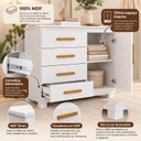 Ver imagem 7 de Cômoda Monique Grande 4 Gavetas 1 Porta com Prateleira 100% MDF Yescasa