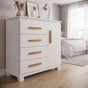 Ver imagem 1 de Cômoda Monique Grande 4 Gavetas 1 Porta com Prateleira 100% MDF Yescasa