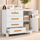 Ver imagem 6 de Cômoda Monique Grande 4 Gavetas 1 Porta com Prateleira 100% MDF Yescasa