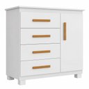 Ver imagem 2 de Cômoda Monique Grande 4 Gavetas 1 Porta com Prateleira 100% MDF Yescasa