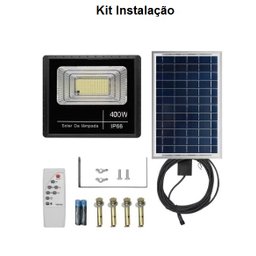 Refletor Solar 400w Led 6000k Placa Solar e Controle Remoto - 3