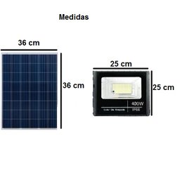 Refletor Solar 400w Led 6000k Placa Solar e Controle Remoto - 4