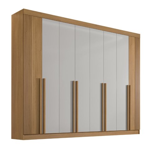 Guarda-roupa Casal Mdf 8 Portas Daymond Ripado