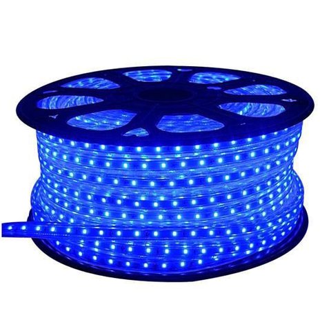 Mangueira Fita Led Azul 100 Metros Achatada Efeito Natal 220v Ip66 Externa + 4 Conectores