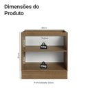Ver imagem 2 de Balcão de Cozinha 80 Cm 2 Portas (sem Tampo) Rustic/cinza Lux Madesa Rustic/cinza