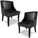 Ver imagem 1 de Kit 2 Poltronas Decorativas Base Fixa de Madeira Firenze Couríssimo Preto - Gran Belo