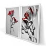 Quadro com Moldura Chanfrada Flores Vermelhas Branco - Grande - 1