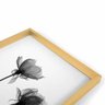 Quadro com Moldura Chanfrada Flores Preto e Branco MADEIRA CLARA - Médio - 4