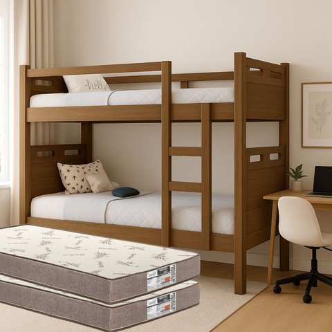 Beliche com 02 Colchões D33 Inclusos Proteção Superior Total Super Resistente