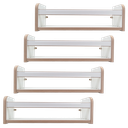 Ver imagem 1 de Kit 4 Prateleiras Estante Porta Livros Objetos Branca 45cm