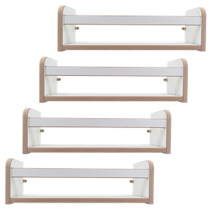 Kit 4 Prateleiras Estante Porta Livros Objetos Branca 45cm