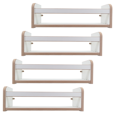 Kit 4 Prateleiras Estante Porta Livros Objetos Branca 45cm