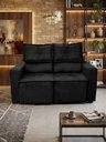 Ver imagem 1 de Sofá Retratil 2 Lugares Reclinável Suede Compacto Moderno Preto