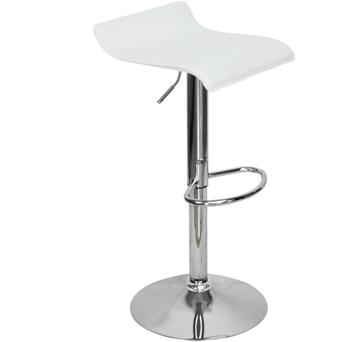 Banqueta Wave Branco/cromado