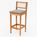 Ver imagem 4 de Kit 04 Banquetas Altas Brunella 99cm com Encosto Telinha Estilo Palha Linho Cinza Claro - Desk