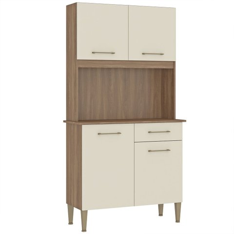 Cozinha Compacta Isabella 90 X 180 Cm Cantinho Café Mdp Manchester Champanhe - Clicklar