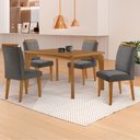 Ver imagem 2 de Mesa de Jantar Liz 120cm Mdf Canto Copo e com 4 Cadeiras Athenas
