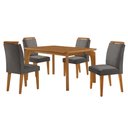Ver imagem 1 de Mesa de Jantar Liz 120cm Mdf Canto Copo e com 4 Cadeiras Athenas