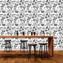 Ver imagem 3 de Papel de Parede Temático Marcas Branco e Preto - 3,00x0,50m