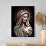 Quadro Decorativo Religioso Mãe Divina em Bronze - 100x70 Cm - 1