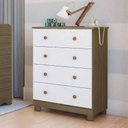 Ver imagem 2 de Cômoda Infantil Peroba Júnior Simples MDF Branco c/ Carvalho