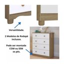 Ver imagem 4 de Cômoda Infantil Peroba Júnior Simples MDF Branco c/ Carvalho