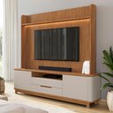Ver imagem 3 de Estante Home para TV 70 pol Cannes 215 cm Cedro Off White Dcasa