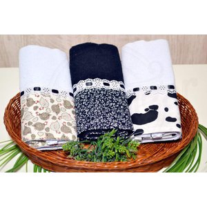 Kit Pano de Pratos 3 Peças - Black White