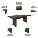 Ver imagem 3 de Kit 2 Mesas de Escritório Reunião 200cm Corp A06 Charuto/preto - Mpozenato