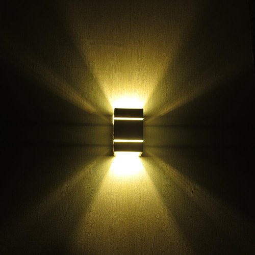 Arandela externa luminaria de parede em alumínio com 2 focos e 2 frisos Mega  Forte Iluminação MF115 branco