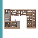 Ver imagem 2 de Cozinha Completa com Balcão Milla Verso 17 Portas 3 Gavetas MDP MDF 380cm Nogal com Cinza Titânio