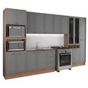 Ver imagem 5 de Cozinha Completa com Balcão Milla Verso 17 Portas 3 Gavetas MDP MDF 380cm Nogal com Cinza Titânio
