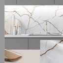 Ver imagem 3 de Papel Parede Decorativo Alltak Lavável Todos Modelos 60cmx1m - Mármore Calacatta Oro Brilho