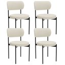 Ver imagem 1 de Kit 04 Cadeiras Estofadas para Sala de Jantar Louvre L02 Linho Champagne - Lyam Decor