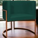 Ver imagem 7 de Poltrona Decorativa Recepção Luna Suede Cores Base de Ferro Bronze - Verde, Suede